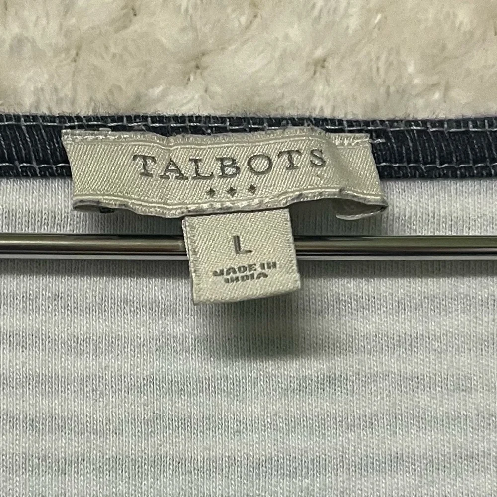 Talbots Womens Shift Dress 100% Cotton Nautical Striped Round Neck Casual Large - Picture 5 of 9